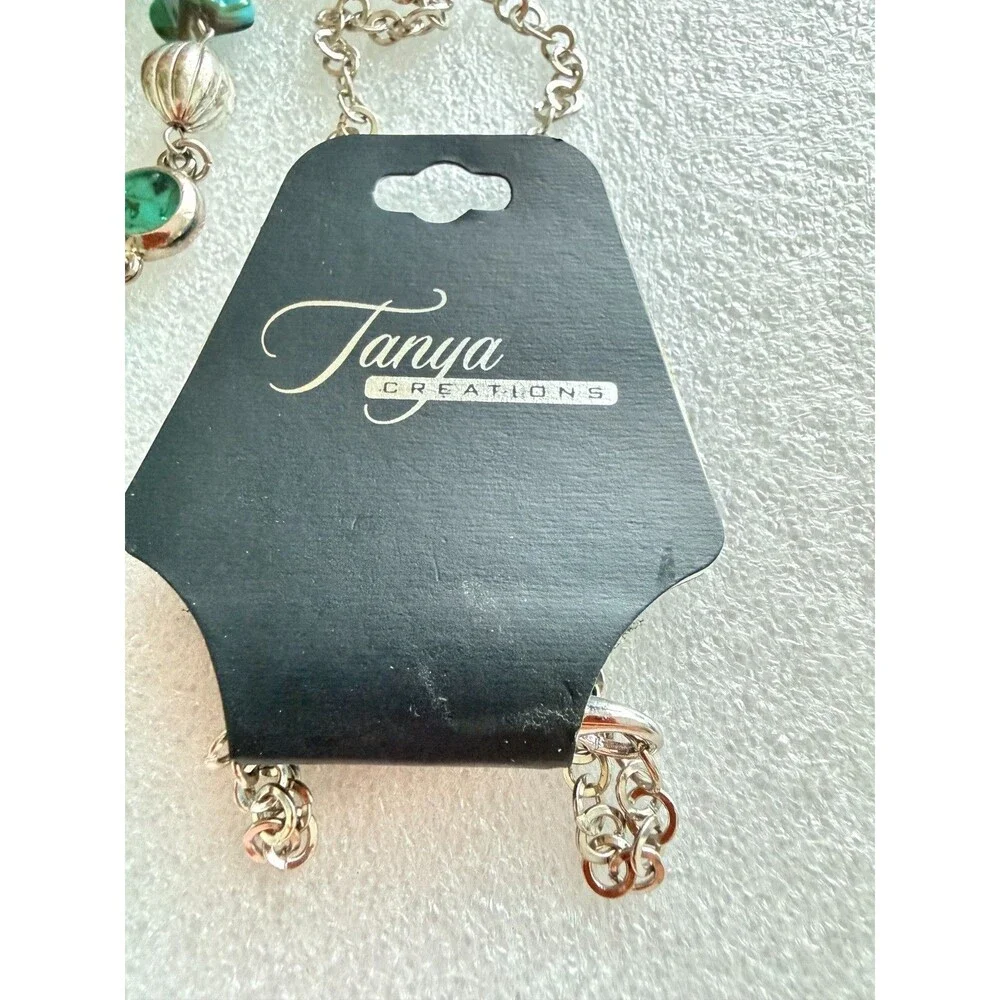 Tanya Creations Turquoise Blue Beaded Y Drop Cluster Pendant Necklace NWT